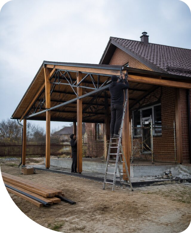 Пристройка навеса к дому и участку в Минеральных Воде под ключ